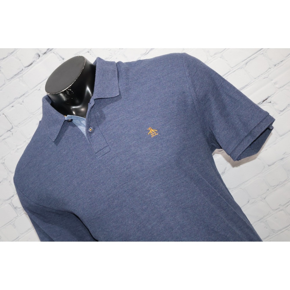 Original Penguin Golf Polo Mens XL Blue Classic Fit Cotton Polyester Blend **